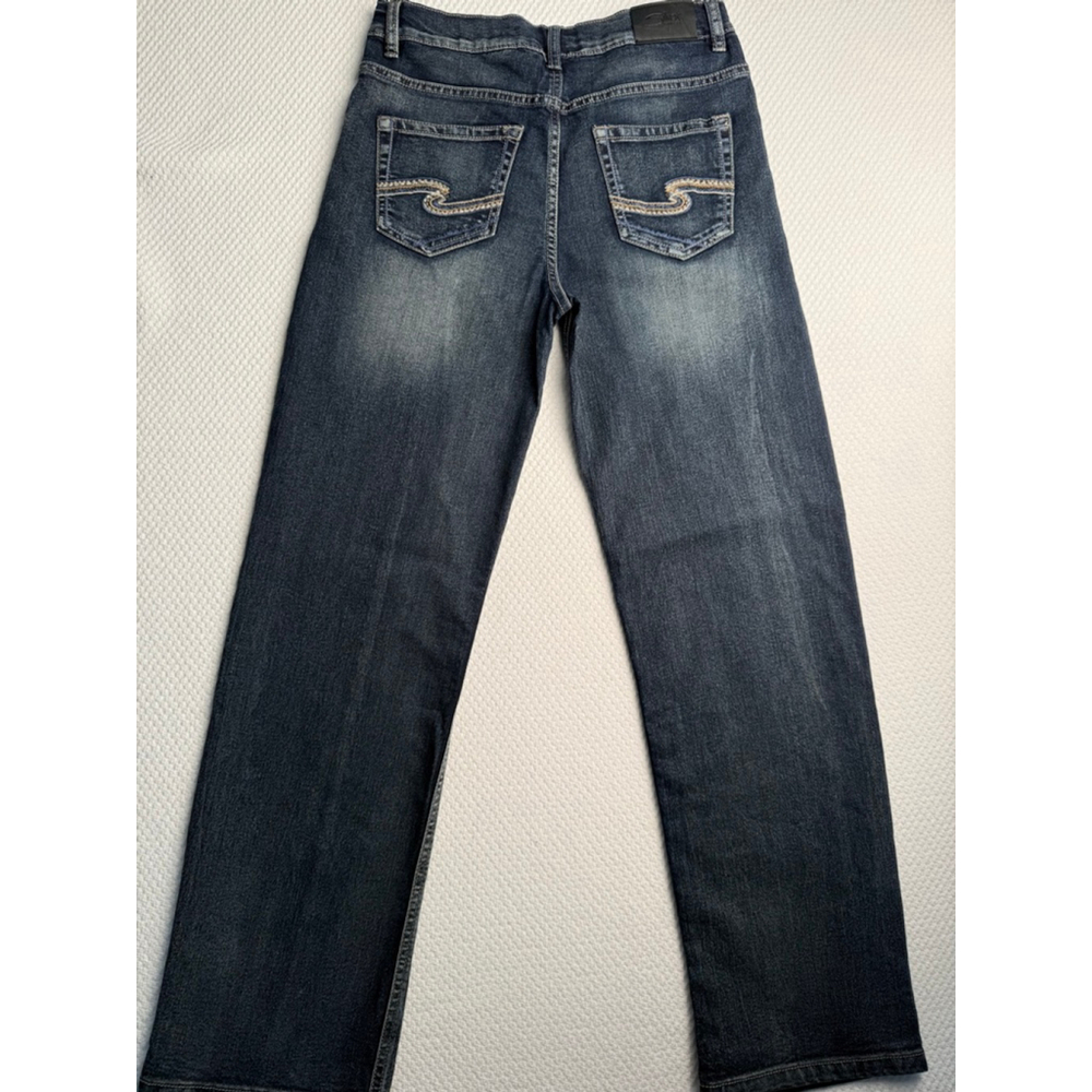 Girls Silver Jeans Co. Blue Garret Denim Jeans Size 14 with Gold Stitching - Picture 2 of 8